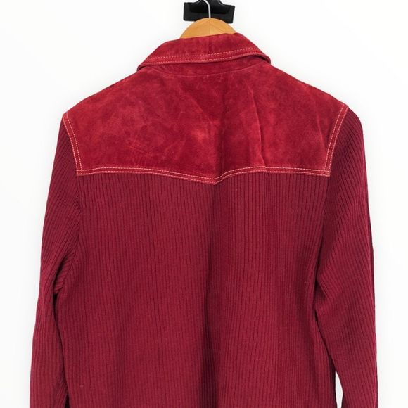 Coldwater Creek Rust Western Suede Knit Sweater Jacket Long Sleeve NWT size 16 - Picture 4 of 11